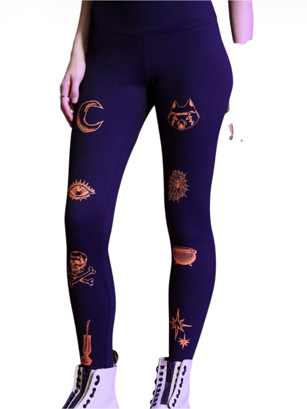 NEW Disney Her Universe Hocus Pocus Witchy Icons Black Leggings M Halloween pant